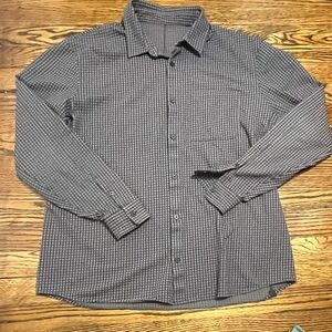 LuluLemon Men's Black and Gray Checkered Shirt